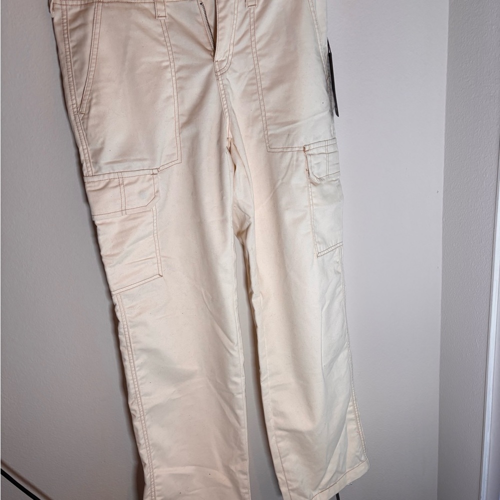 True Religion Women's Off-White Straight Leg Jeans